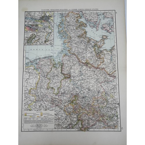 1471 - A collection of 33 unframed maps, various ages by Stieler, J&C Walker, Cooper, Andre, Stanford's etc... 