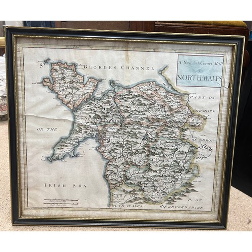 1472 - An early 18thC Robert Morden map of North Wales. 38 x 44cm.