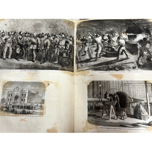 995 - An interesting Victorian scrap book created from an original ledger containing clips of ships, rural... 