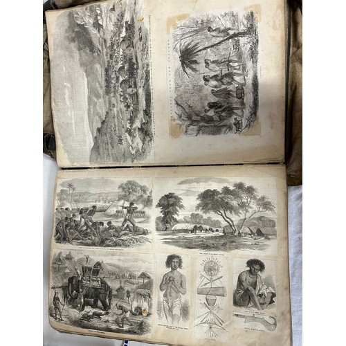 995 - An interesting Victorian scrap book created from an original ledger containing clips of ships, rural... 