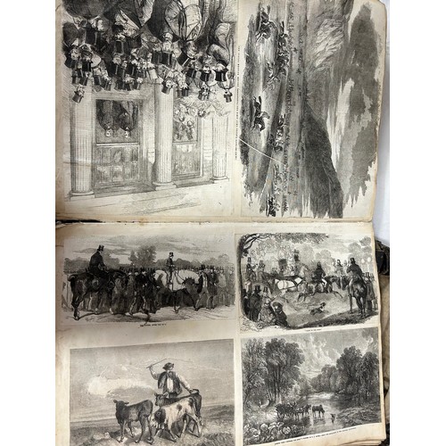 995 - An interesting Victorian scrap book created from an original ledger containing clips of ships, rural... 