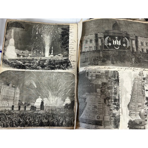 995 - An interesting Victorian scrap book created from an original ledger containing clips of ships, rural... 