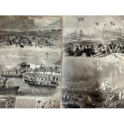 995 - An interesting Victorian scrap book created from an original ledger containing clips of ships, rural... 