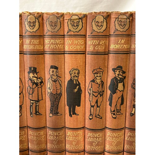 1348 - A Punch Library of Humour, 24 volume set on a vintage oak book trough together with 2 x Maelzel maho... 