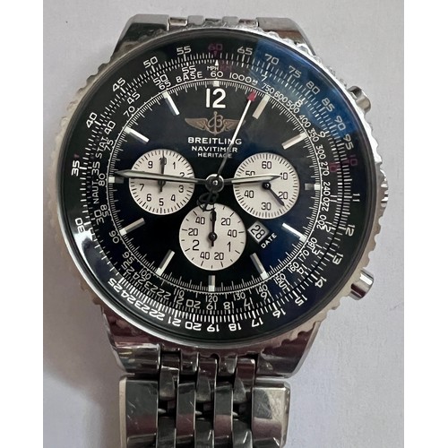 755 - A Breitling Navitimer Heritage Gent's Wristwatch, Ref: A35350, Numbered 423703, the black dial with ... 