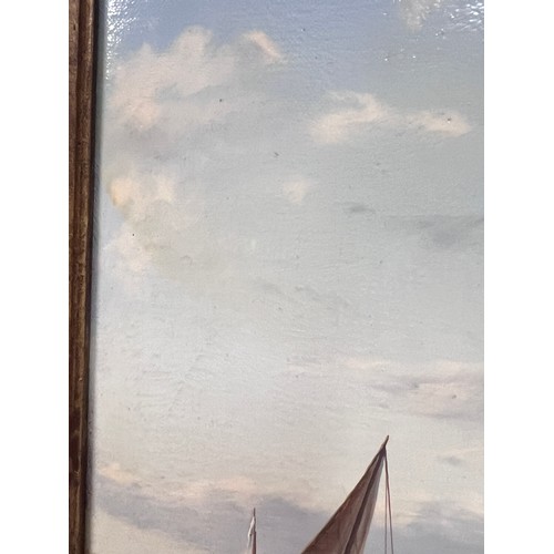 1507 - John Steven Dews (b.1949). A pair of oil on canvas of coastal scenes, ships in calm waters near the ... 