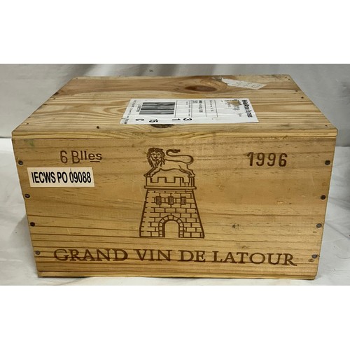 Chateau Latour 1996 Pauillac 6 x 750ml, OWC. Selected and shipped from The Wine Society, Stevenage.