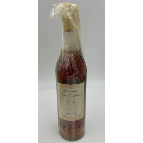 1279 - Armagnac Baron De Lustrac 1958 no. L5827298 to reverse, 40% 70cl.