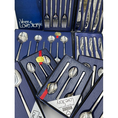 1067 - Viners Love Story six place setting comprising, 6 x large and small knives, 6 x large and small fork... 