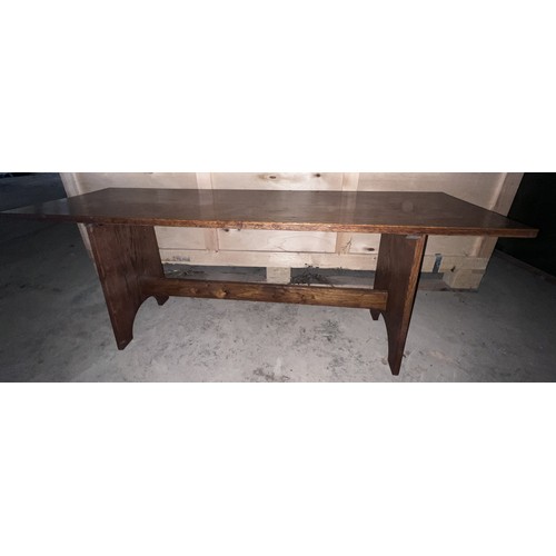 138 - Four oak side tables, two 143cm w x 45cm d x 57cm h and two 49cm w x 36cm d x 41cm h.