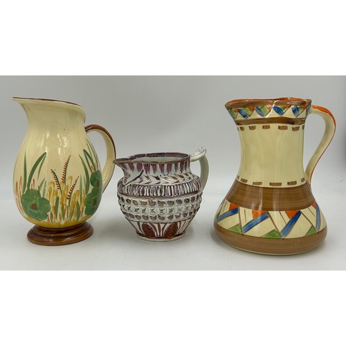 346 - English 19th/20thC ceramics to include a set of three 19thC Mason Ironstone graduated hydra jugs in ... 