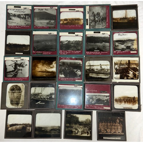 991 - Glass slides: approx. 52 x photographs etc of The Second Boer War, 100 x Natural History, social his... 