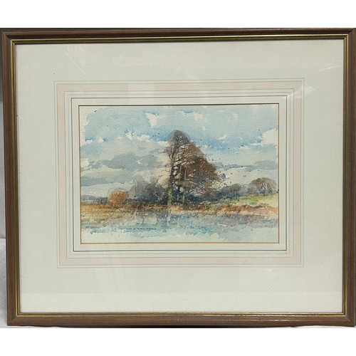 1511 - Tom Harland (1945-2012) watercolour, 'Autumn Gale'. Signed lower left and to the reverse. Sight size... 