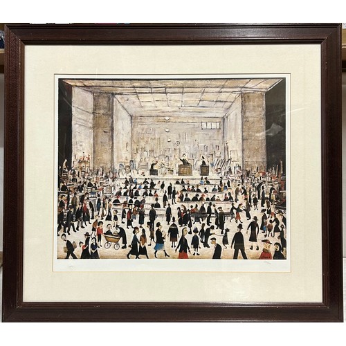 1459 - Lawrence Stephen Lowry (1887- 1976) A limited edition print 587/850 ' The Auction'. With certificate... 