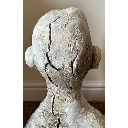 1359 - A plaster bust of a gentleman. 53cm h x 34cm w x 25cm d.