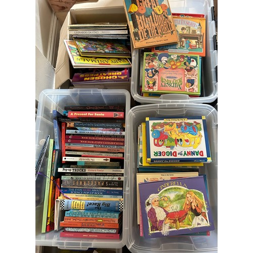 1164 - A large quantity (4 boxes) of pop up books, late 20thC - majority children's,  some science and  ani... 