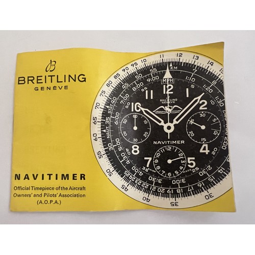 749 - Breitling Navitimer chronograph manual wind wristwatch, 1960's, Ref. 806, Cal. 178, 17 jewel movemen... 