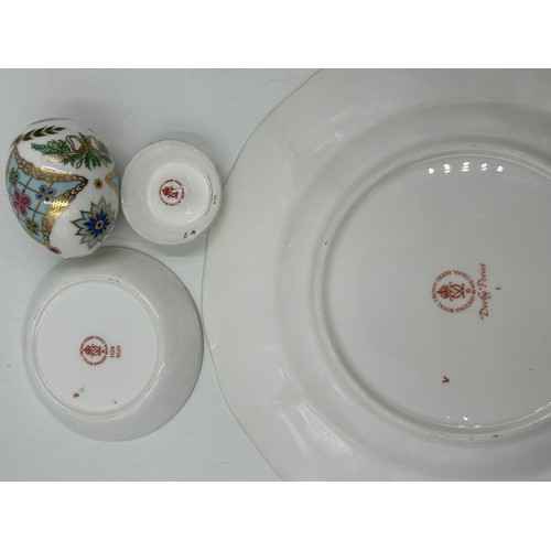 336 - Various ceramics : Royal Crown Derby Imari dish 11cm d, egg on stand 'Russia' 1993 and Derby Posies ... 