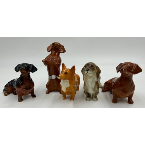 337 - A collection of ceramics to include 5 x Beswick Dachshund dogs, Royal Crown Derby Tortoise, Waterfor... 