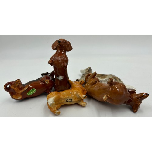 337 - A collection of ceramics to include 5 x Beswick Dachshund dogs, Royal Crown Derby Tortoise, Waterfor... 