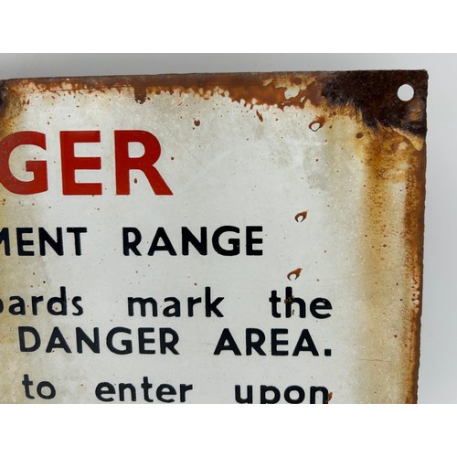 1441 - Vintage War Department Enamel Danger sign produced by R & A Main Ltd, 36cm x 26cm.