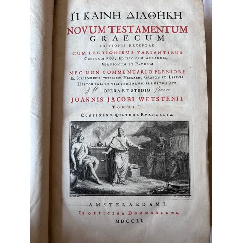 1184 - New Testament. Wettstein, Johann Jakob. Novum Testamentum Graecum editionis receptae 
cum lectionibu... 