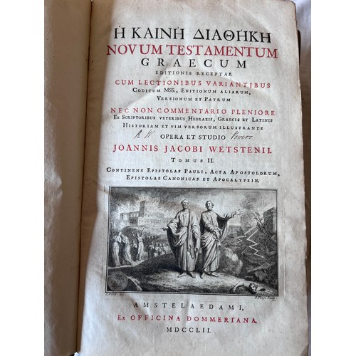 1184 - New Testament. Wettstein, Johann Jakob. Novum Testamentum Graecum editionis receptae 
cum lectionibu... 
