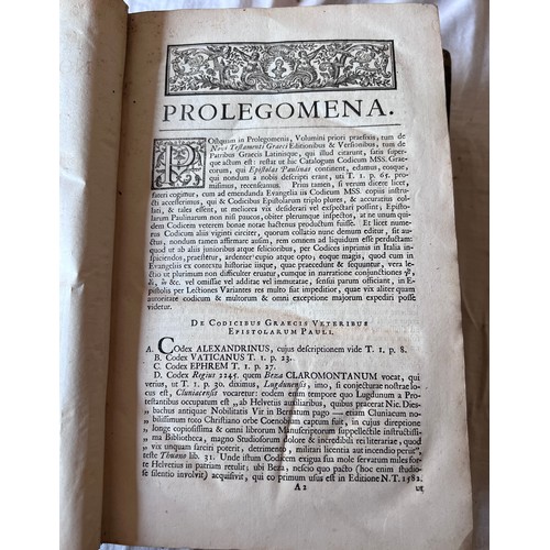 1184 - New Testament. Wettstein, Johann Jakob. Novum Testamentum Graecum editionis receptae 
cum lectionibu... 