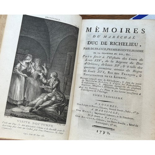 1200 - European Biography. Richelieu, Marechal Duc de. Memoires. Londres, Marseille & Paris. 1790. 
4 vols.... 