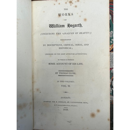 1201 - Clerk. Thomas. The Works of William Hogarth. London. R. Scholey. 1810. 2 vols. 2 engraved 
title, 87... 