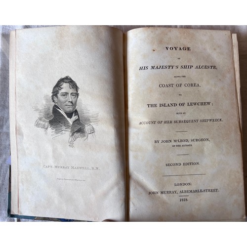 1202 - M’Leod, John. Voyage of His Majesty’s Ship Alceste. London. John Murray. 1818. Second 
edition. 5 co... 