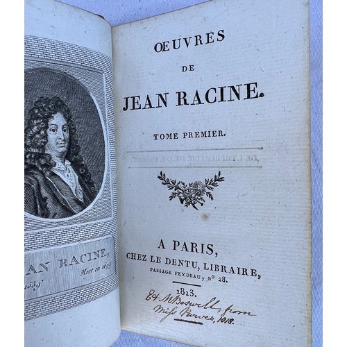 1210 - Racine, Jean. Oeuvres. London. J. Tonson and J. Watts. 1723. 2 vols. 4to. Full calf, respined. 
With... 