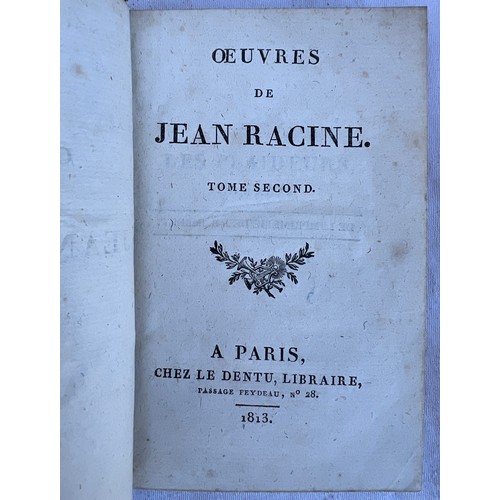 1210 - Racine, Jean. Oeuvres. London. J. Tonson and J. Watts. 1723. 2 vols. 4to. Full calf, respined. 
With... 