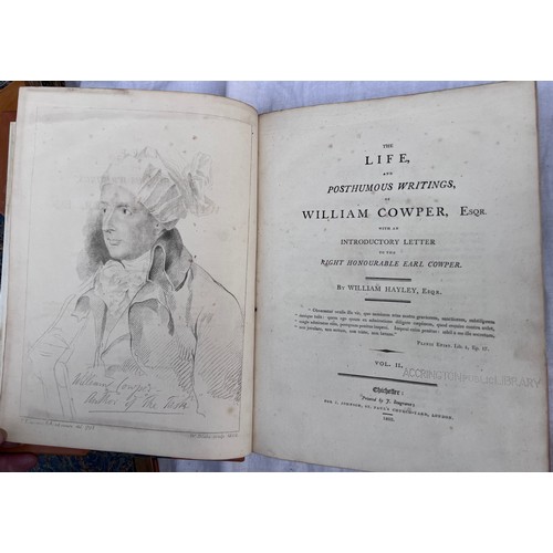 1212 - Biography. Hayley, William. The Life and Posthumous Writings of William Cowper. Chichester. 
J. John... 