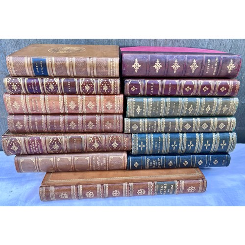 1213 - C20 School Prize leather bindings. 13 vols (13)