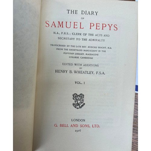 1214 - Pepys, Samuel. The Diary of. Edited with additions by Henry B. Wheatley. London. G. Bell & 
Sons Ltd... 