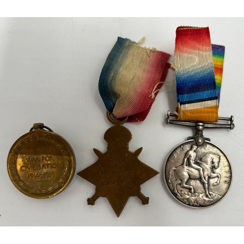 1148 - A collection of military medals relating to 10955 PTE.S.KIRKUP Northumberland Fusiliers to include W... 