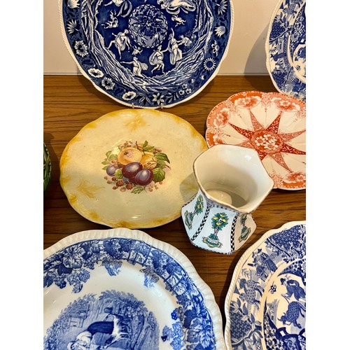 170 - A quantity of mainly 19thC ceramics to include plates, vases etc. (11)