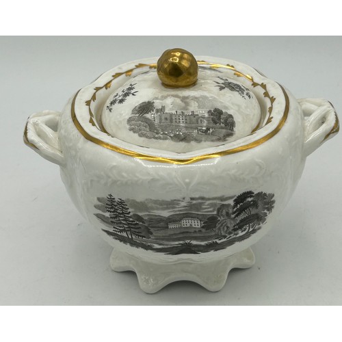 171 - A group of mainly Spode early 19th century porcelain, c. 1810-20. Toi include: a blue and white tran... 