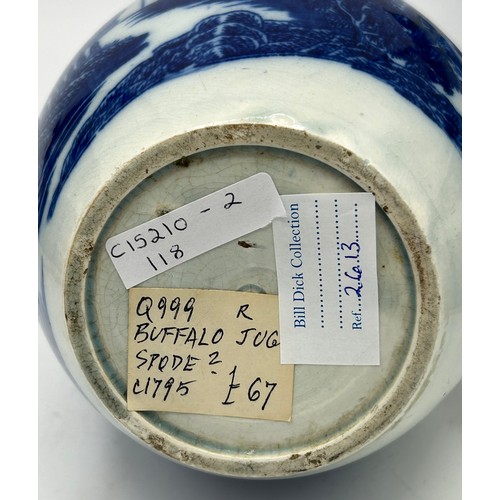 180 - A group of early 19th century blue and white transfer-printed jugs and a mug, c. 1800-10. To include... 