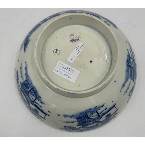 182 - A group of early 19th century blue and white transfer-printed bowls and one later Booths example, c.... 