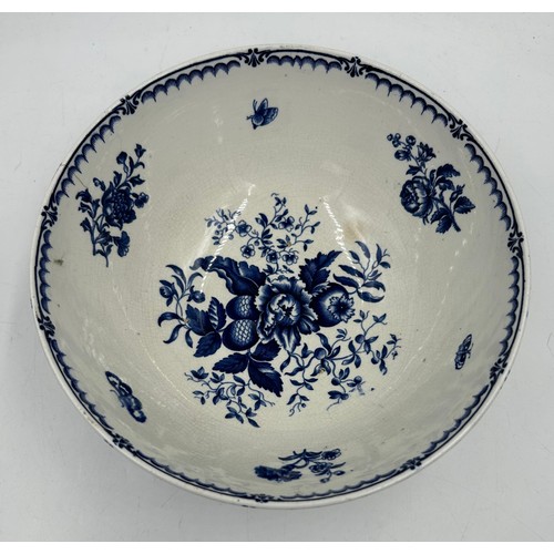 182 - A group of early 19th century blue and white transfer-printed bowls and one later Booths example, c.... 