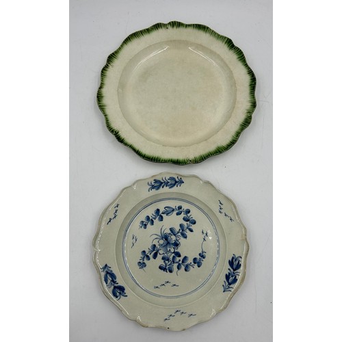 183 - A group of early 19th century hand-painted creamware and pearlware, c. 1800-10. To include a green s... 