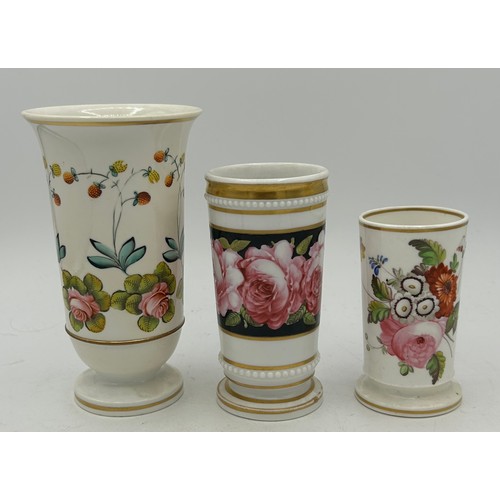 185 - A group of mostly Spode early 19th century vases and other items, c. 1820. To include a green glaze ... 