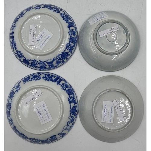 188 - A large group of early 19th century blue and white transfer-printed saucers and larger saucer dishes... 