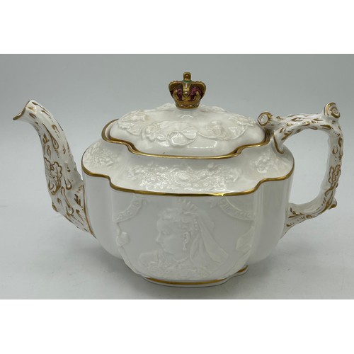 191 - A group of mostly early 19th century Spode teapots, c. 1820. Together with a Copeland Queen Victoria... 