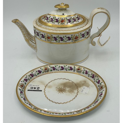 191 - A group of mostly early 19th century Spode teapots, c. 1820. Together with a Copeland Queen Victoria... 