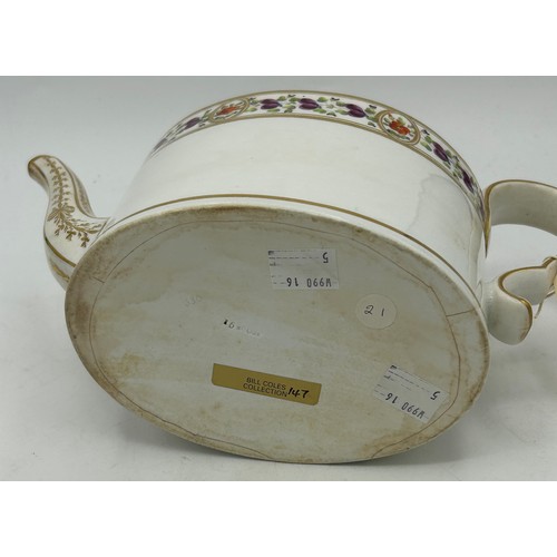 191 - A group of mostly early 19th century Spode teapots, c. 1820. Together with a Copeland Queen Victoria... 