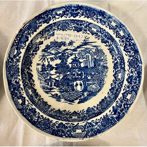 193 - A group of early 19th century blue and white transfer-printed plates, c. 1800-10. To include: Violin... 