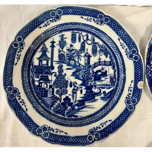 193 - A group of early 19th century blue and white transfer-printed plates, c. 1800-10. To include: Violin... 